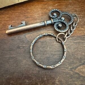 Bottle Opener Key Chain Decorative Skeleton‎ Key Rustic Barware Keychain